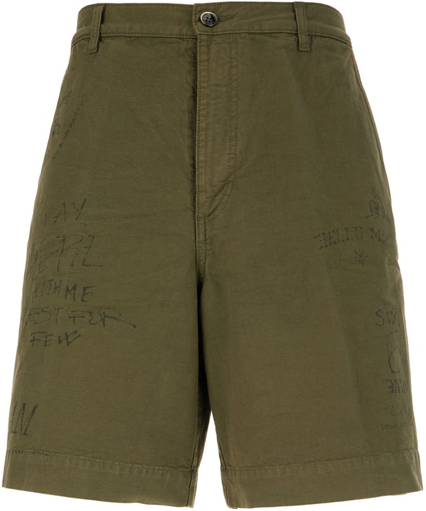 Nine in the morning Nine In The Morning Military green cotton bermuda shorts