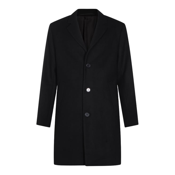 NN07 Long Black Tailored Coat with