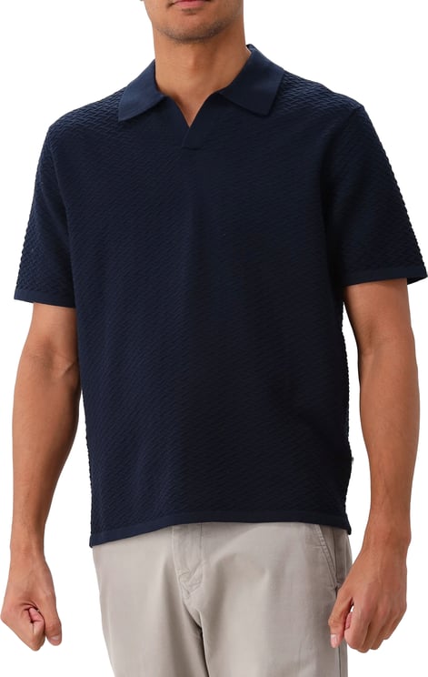 NN07 NN.07 Gebreide Polo Blauw Paul SS