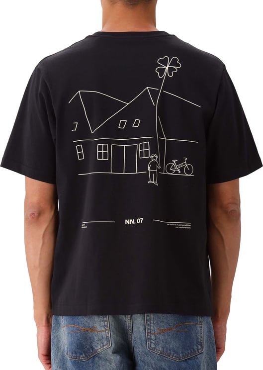 NN07 NN.07 T-Shirt Zwart Jet SS Print