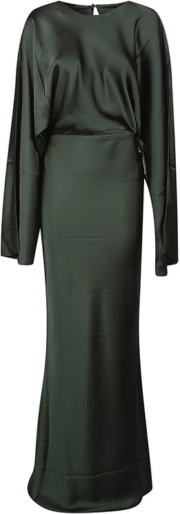 Norma Kamali Reverse Obie Long Sleeve Dress Green