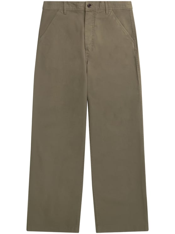 Norse Projects Relaxed Fit Cotton Twill Trousers with Buttoned Flap Pockets