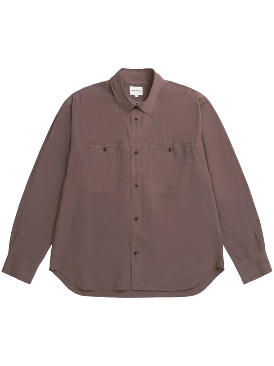 Norse Projects Brown Oversize Shirt with Classic Collar