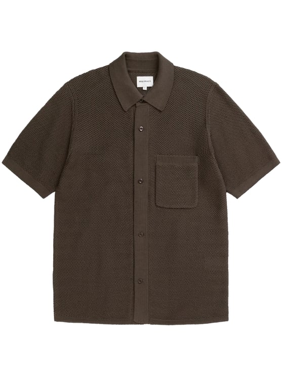 Norse Projects Textured Mercerised Cotton Knitted Shirt