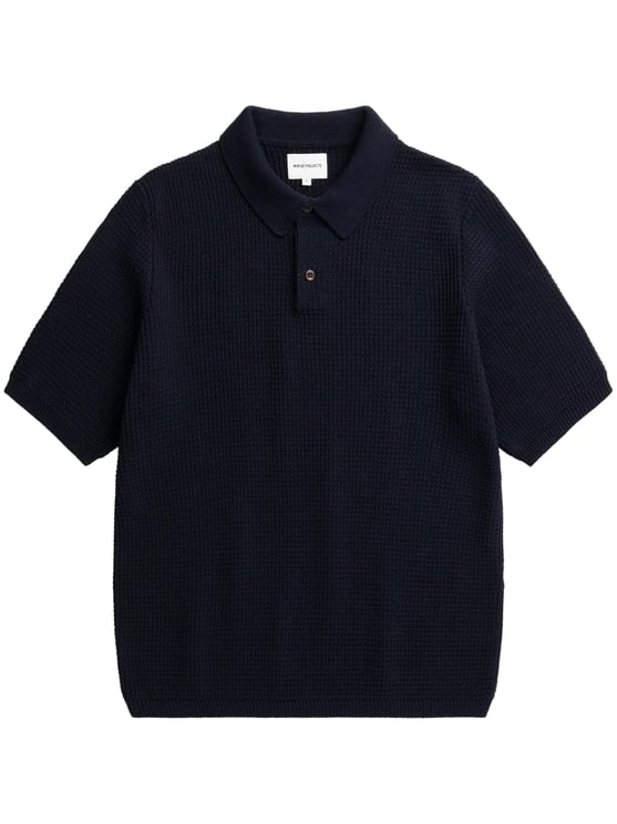 Norse Projects Textured Cotton Crepe Polo with Classic Collar