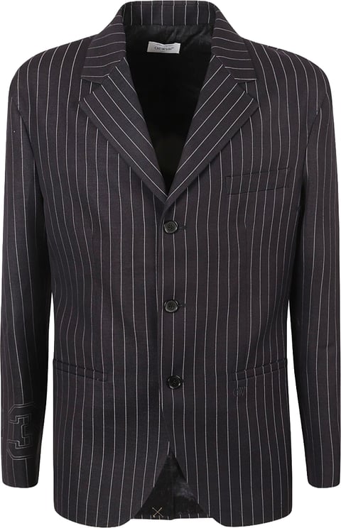 OFF-WHITE Classic Tailored Black Pinstripe Jacket