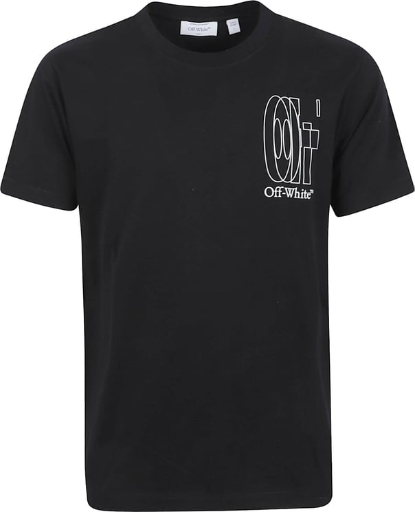 OFF-WHITE Graphic Black T-Shirt with Intricate Line Design