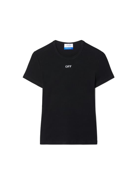 OFF-WHITE Off Stamp Rib Basic Cotton T-Shirt