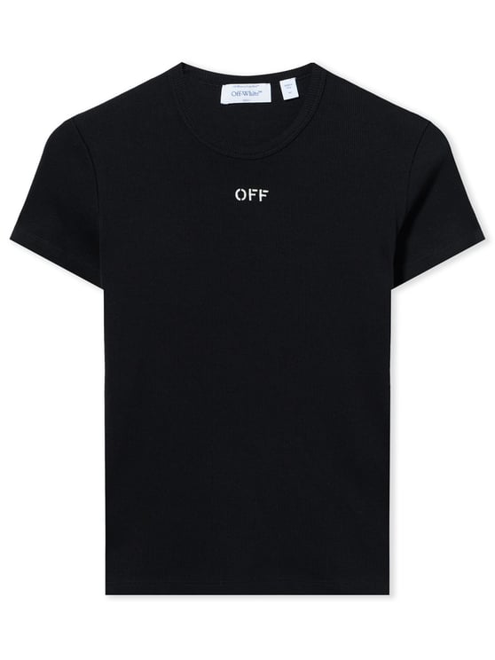 OFF-WHITE White Cotton-Blend Slim Crewneck T-Shirt