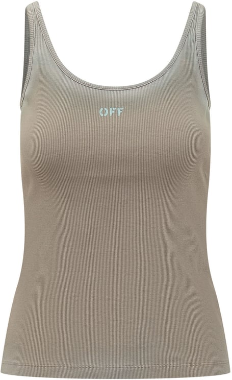 OFF-WHITE Top a Costine Senza Maniche con Logo