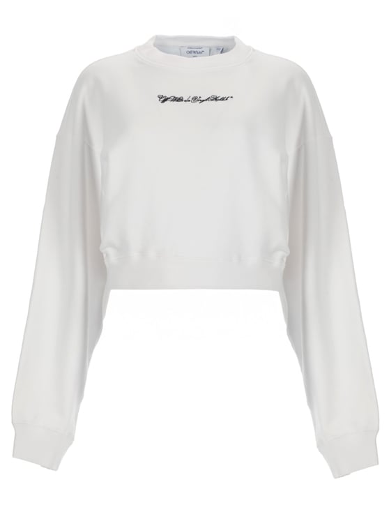 OFF-WHITE Neutral Script Logo Graphic Cotton Sweatshirt