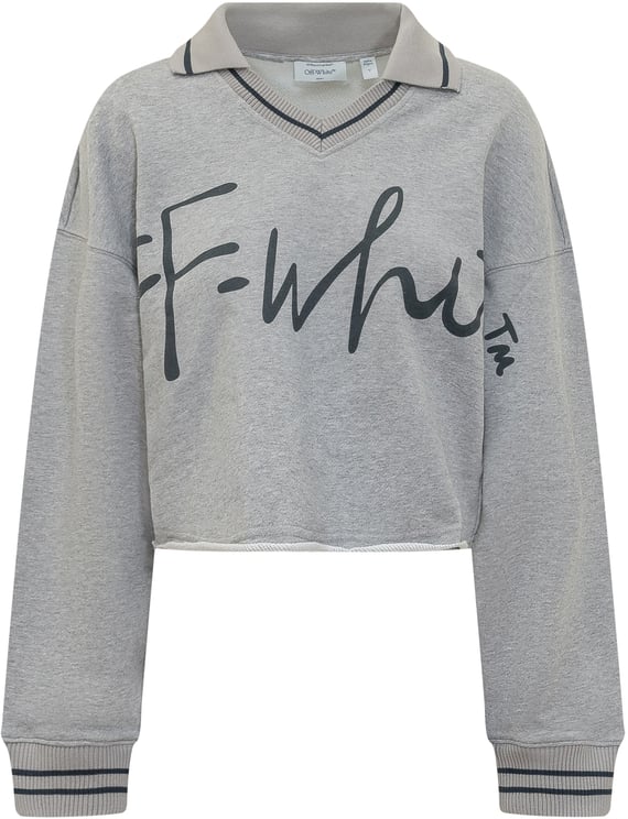 OFF-WHITE Felpa Crop con Logo Script