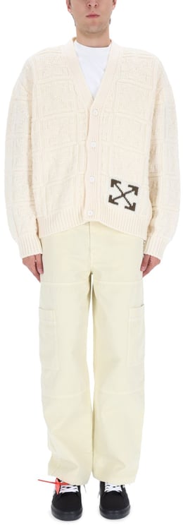 OFF-WHITE ARROW STITCH CARDIGAN