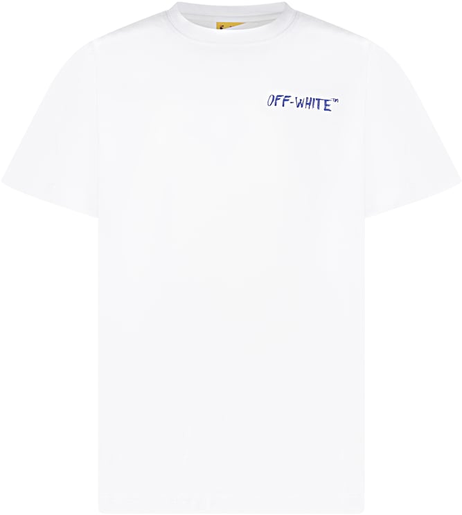 OFF-WHITE T-shirt con Logo Frontale e Girocollo