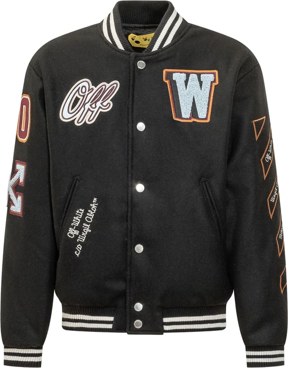 OFF-WHITE Giacca Varsity con Patch Ricamate