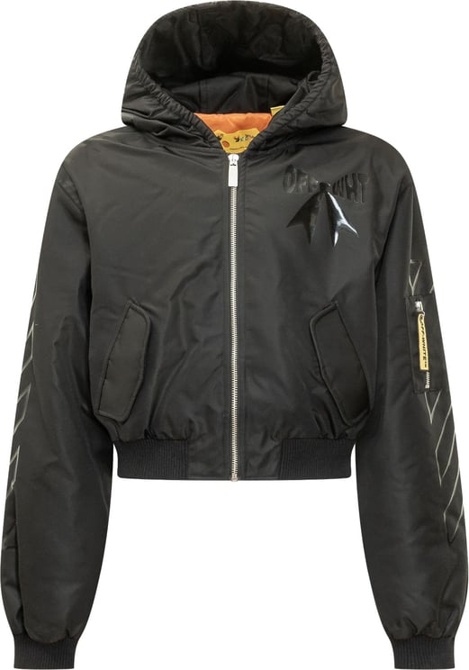 OFF-WHITE Bomber Corto con Cappuccio