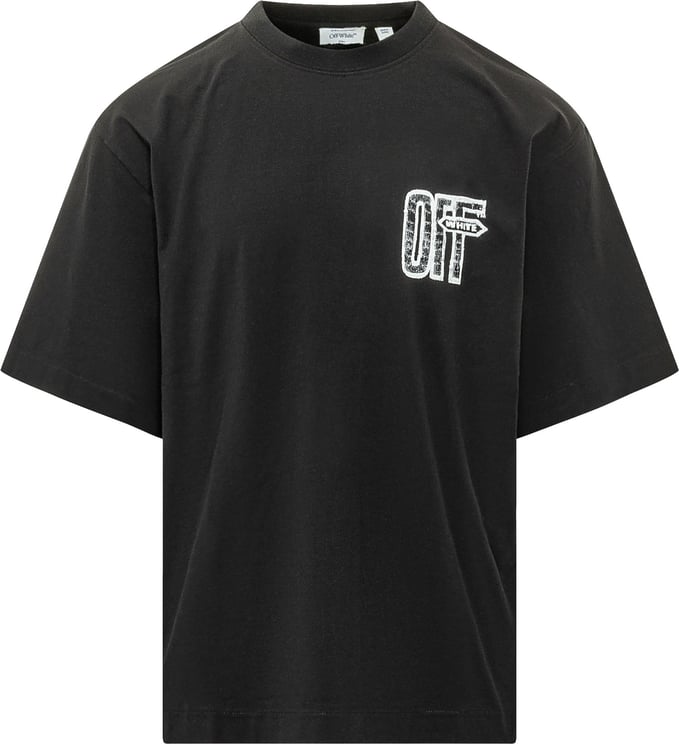 OFF-WHITE T-shirt Motion Arrow con Grafica Effetto Usurato