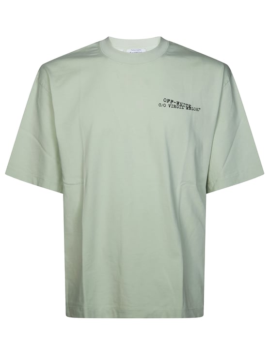 OFF-WHITE Light Muted Green Abstract Graphic T-Shirt