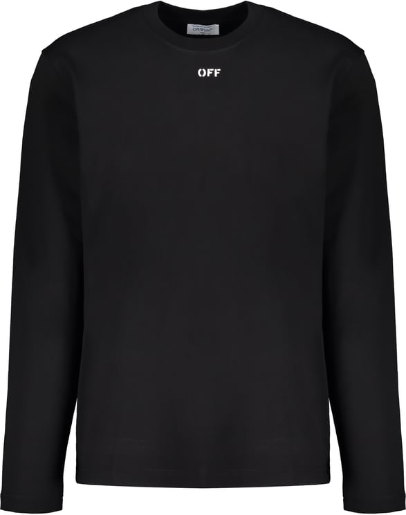 OFF-WHITE Black long-sleeve T-shirt with graphic details