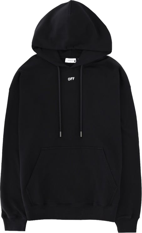 OFF-WHITE Black Chest Logo Back Graphic Hoodie