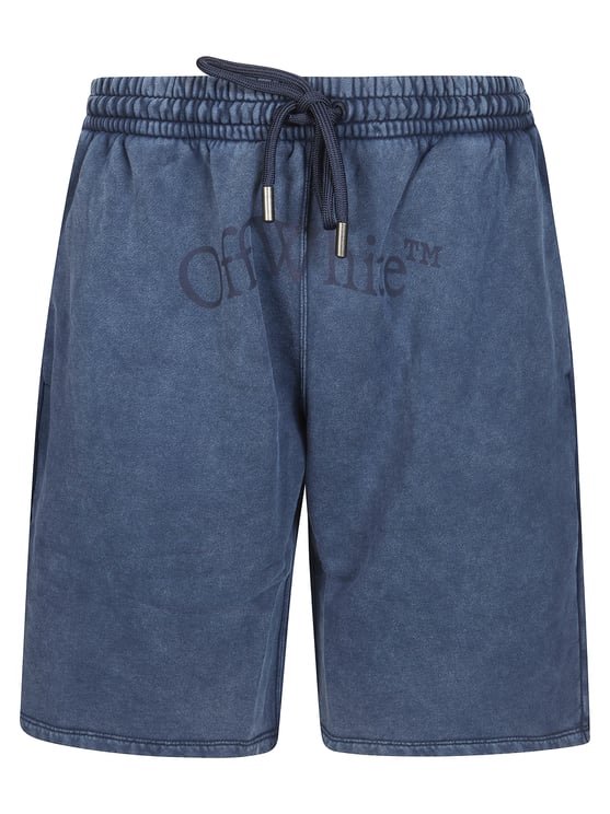 OFF-WHITE Washed Navy Blue Faded Effect Shorts