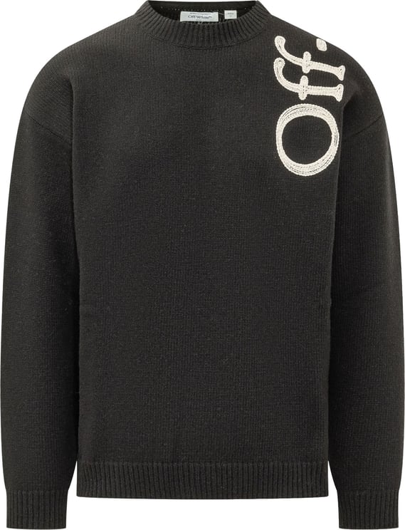 OFF-WHITE Maglia Girocollo Vert Bookish con Scritta Verticale