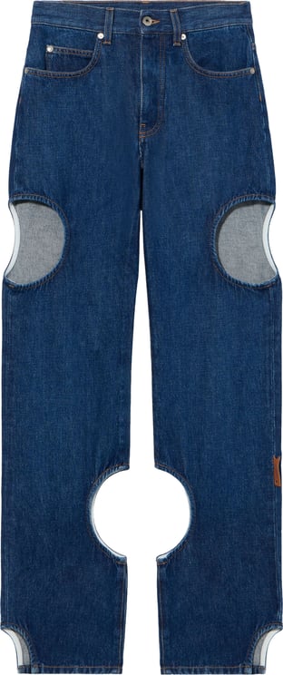 OFF-WHITE Blue Meteor Denim Straight Leg Cutout Jeans