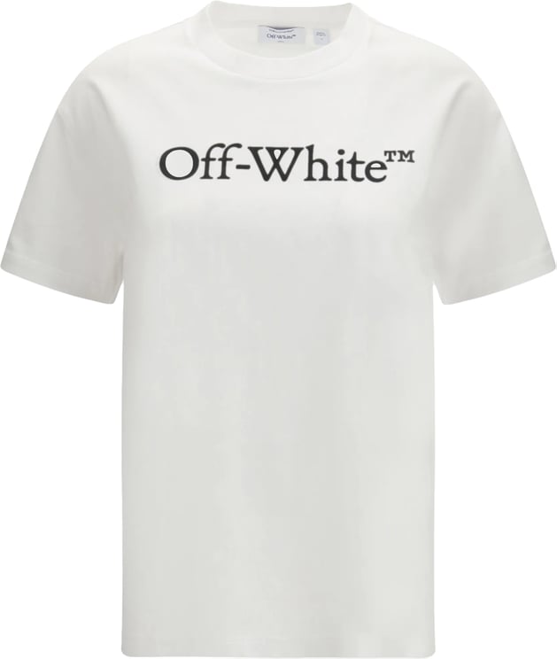 OFF-WHITE White Big Logo Bookish Cotton T-Shirt