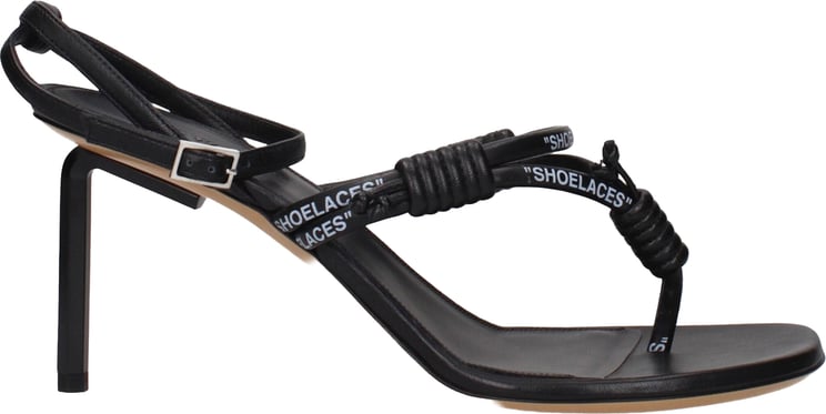 OFF-WHITE Off-White Black Leather Flip-Flop Sandals