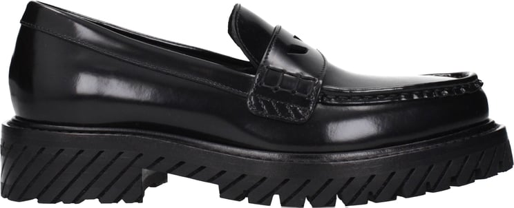 OFF-WHITE Off-White Black Leather Slip-On Loafers