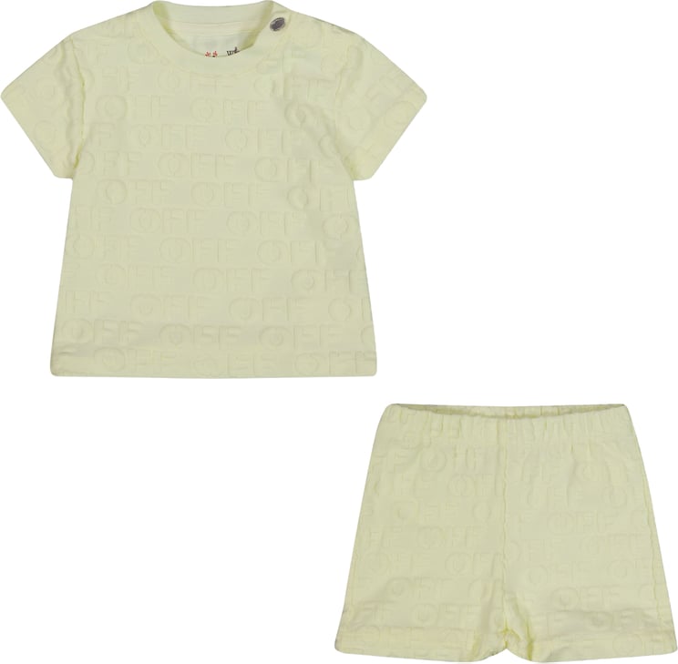 OFF-WHITE Off-White Baby Jongens Setje In Geel