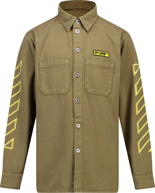 OFF-WHITE Off-White Kinder Jongens Blouse In Olijf Groen