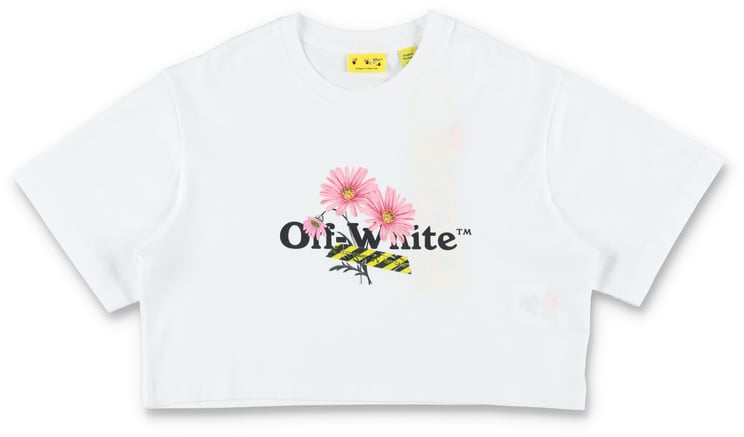 OFF-WHITE Daisy Logo Crop Tee Bianco
