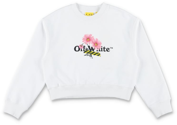 OFF-WHITE Daisy Logo Crop Fleece Bianco