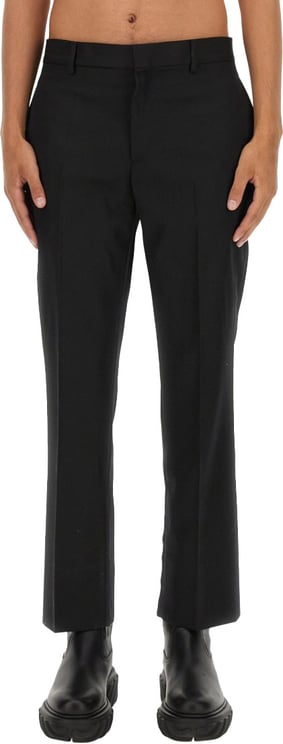 OFF-WHITE Slim-Fit Black Virgin Wool Pants With Tailored Silhouette