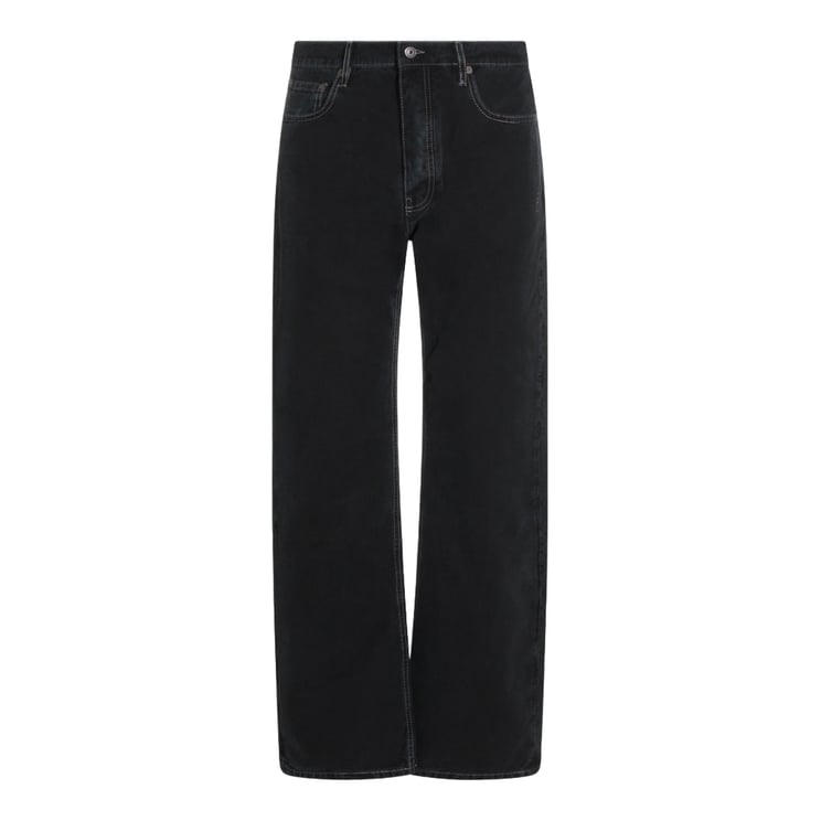 OFF-WHITE Straight-Leg Black Denim Trousers With High Waist