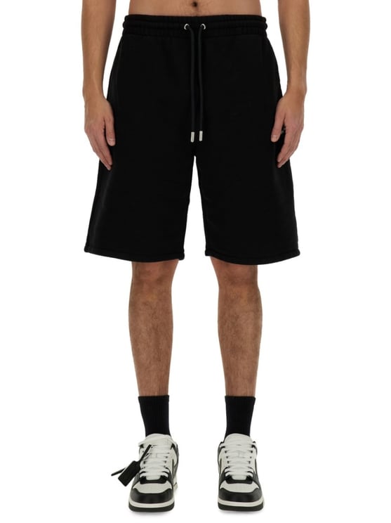 OFF-WHITE Black Bermuda Shorts With Logo Detail