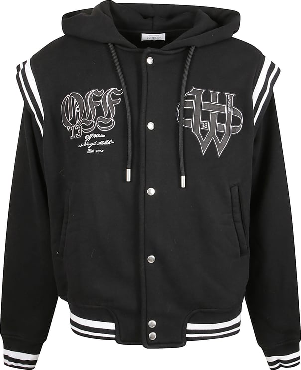OFF-WHITE Oversized Black Cotton Jersey Hoodie
