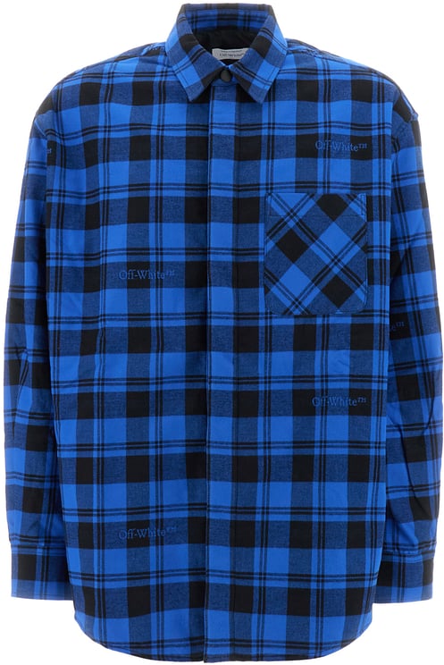 OFF-WHITE Off White Embroidered cotton padded shirt