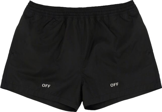 OFF-WHITE Classic Black Swimsuit With Logo Detailing
