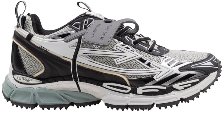 OFF-WHITE Off white be right mesh and leather sneakers in grey and black
