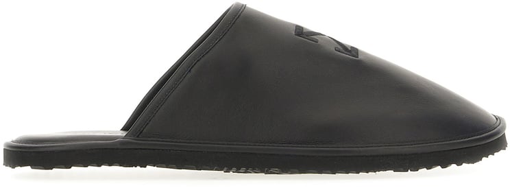 OFF-WHITE Off White Black leather slippers