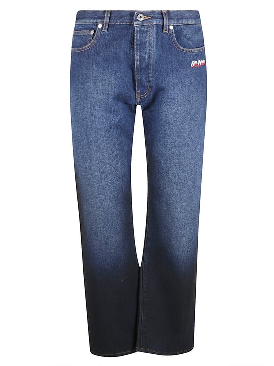 OFF-WHITE Gradient Effect Cotton Denim Jeans