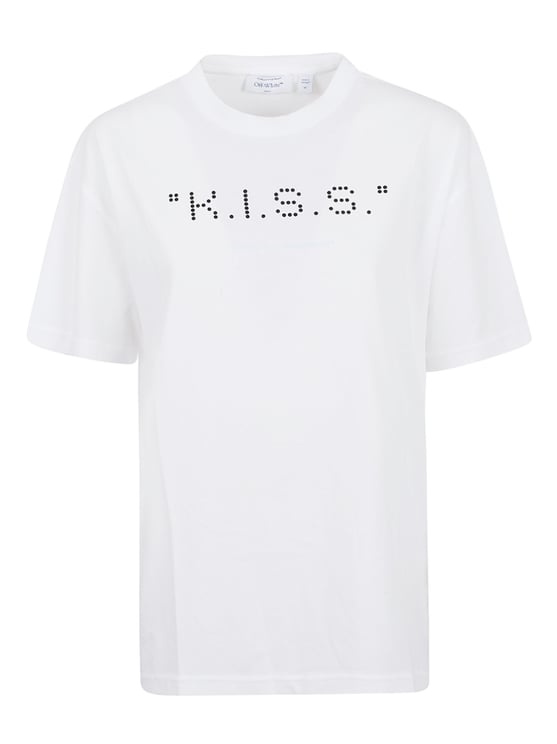 OFF-WHITE K.I.S.S. Print Cotton T-Shirt with Contrasting Graphics