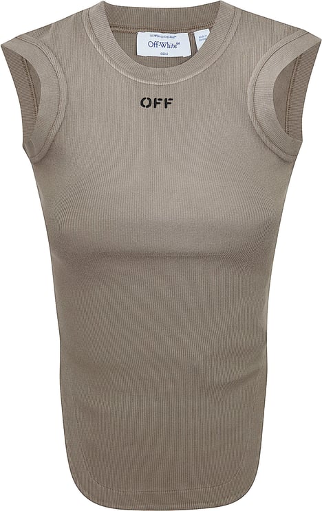 OFF-WHITE OFF WHITE OFF STAMP RIB KAT TOP WASHED STONE -