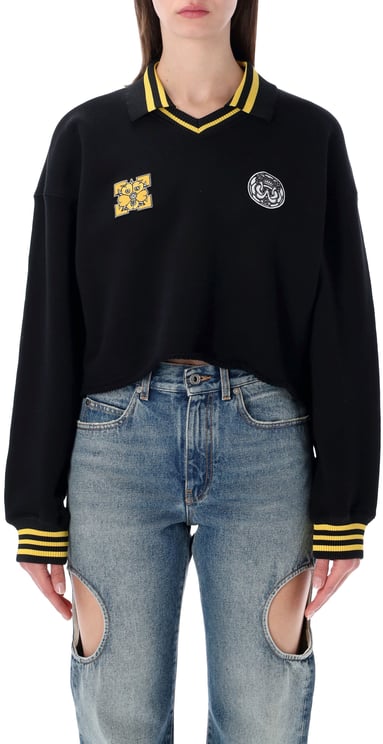 OFF-WHITE Sporty Crop Polo Fleece Nero