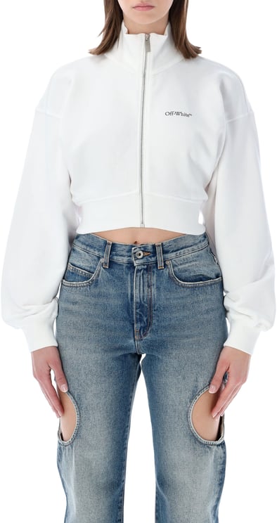 OFF-WHITE Sporty Crop Polo Fleece Bianco