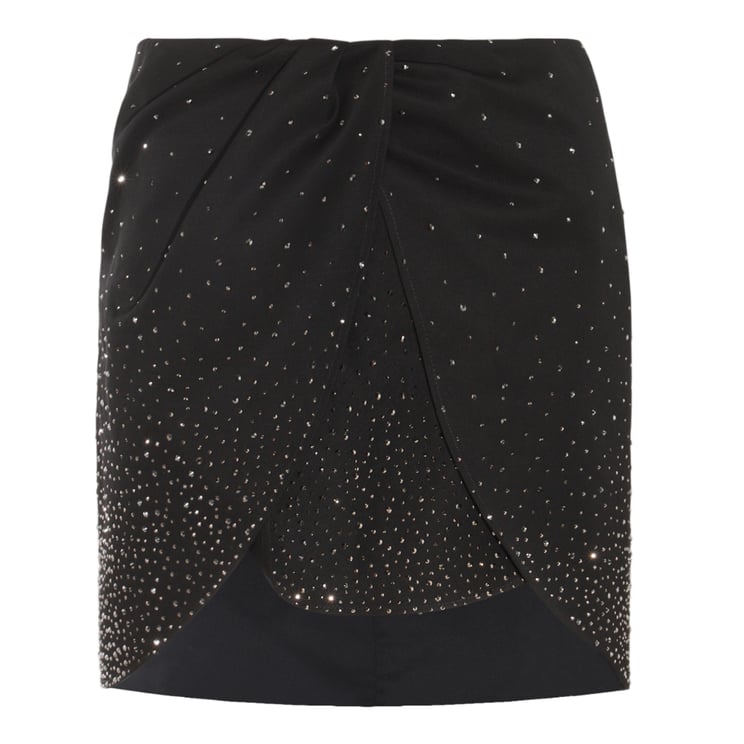 OFF-WHITE Black Skirt with Gradient Sparkle and Wrap Effect