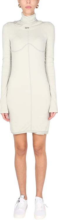 OFF-WHITE High Polo Neck Mini Dress