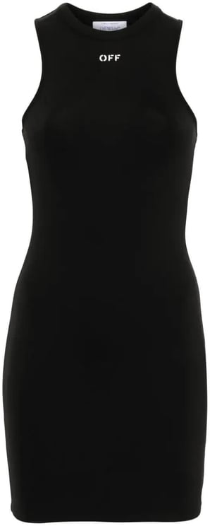 OFF-WHITE Sleek Rowing Form Fitting Polyamide Mini Dress